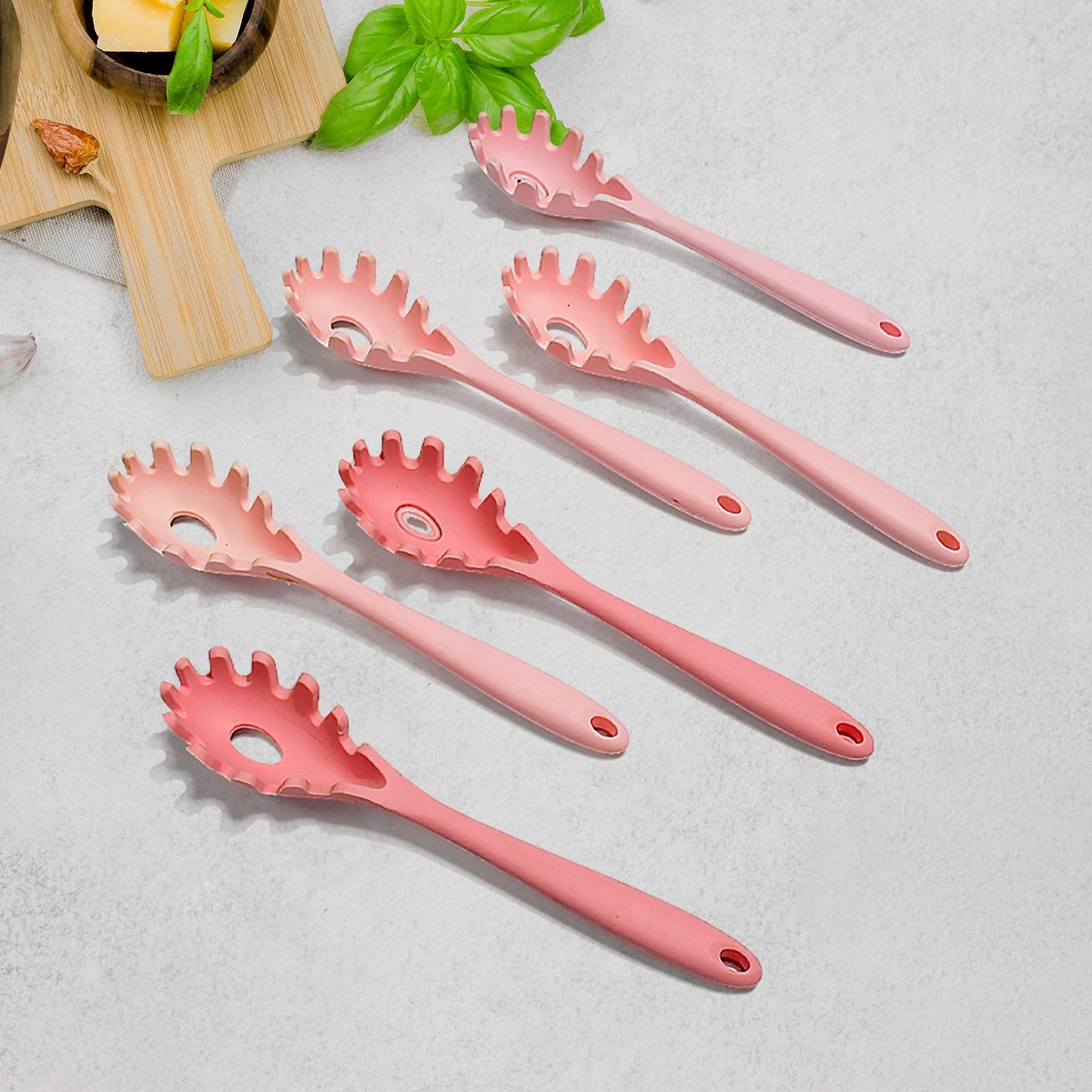 Multipurpose Silicone Spoon, Silicone Basting Spoon Non-Stick Kitchen Utensils Household Gadgets Heat-Resistant Non Stick Spoons Kitchen Cookware Items For Cooking and Baking (6 Pcs Set)